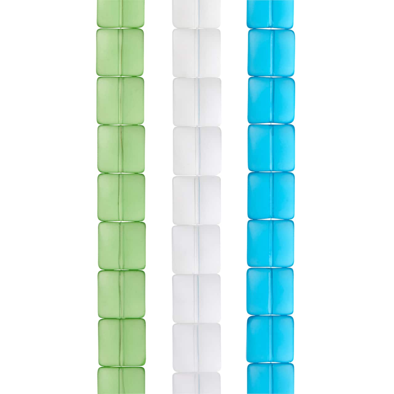 Matte Multicolored Glass Square Beads, 11mm by Bead Landing&#x2122;